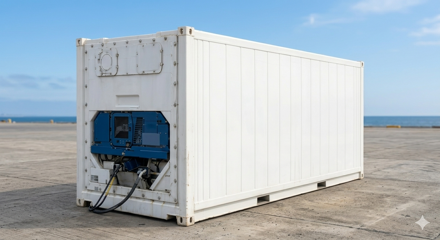 20-foot refrigerated shipping container with an integral cooling unit
