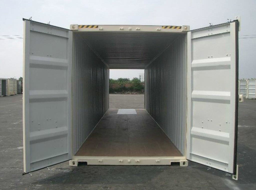 40-foot high cube container fitted with cargo doors at both ends
