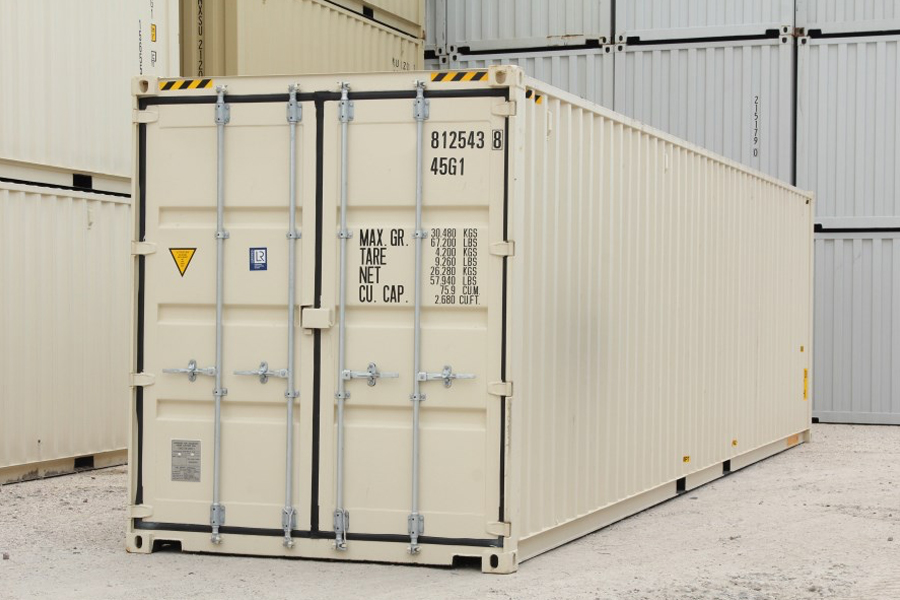 40-foot high cube shipping container with a tall side wall profile