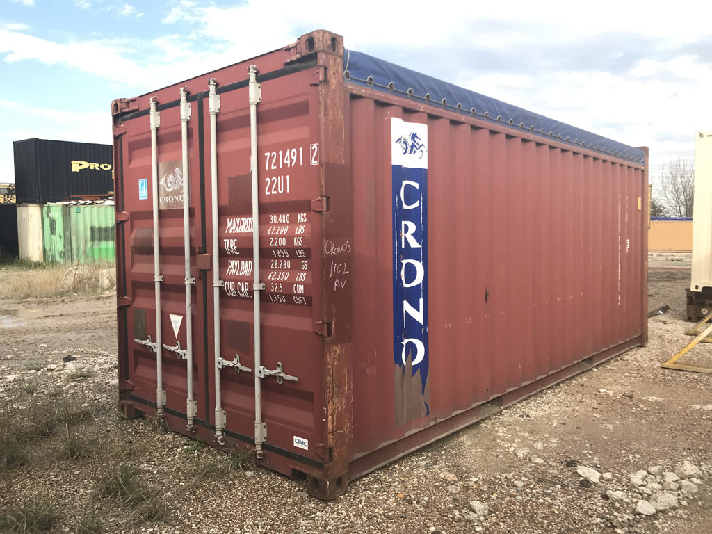 Used cargo-worthy 20' Open Top shipping container